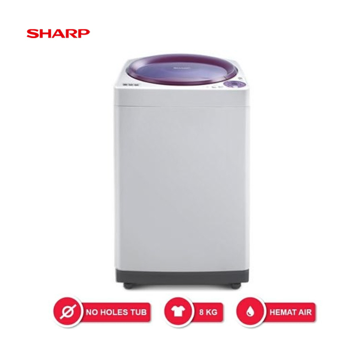 Sharp Mesin Cuci Top Loading 8 Kg - ES-M806P-WB